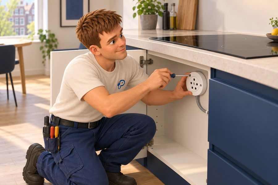 Install an induction hob socket